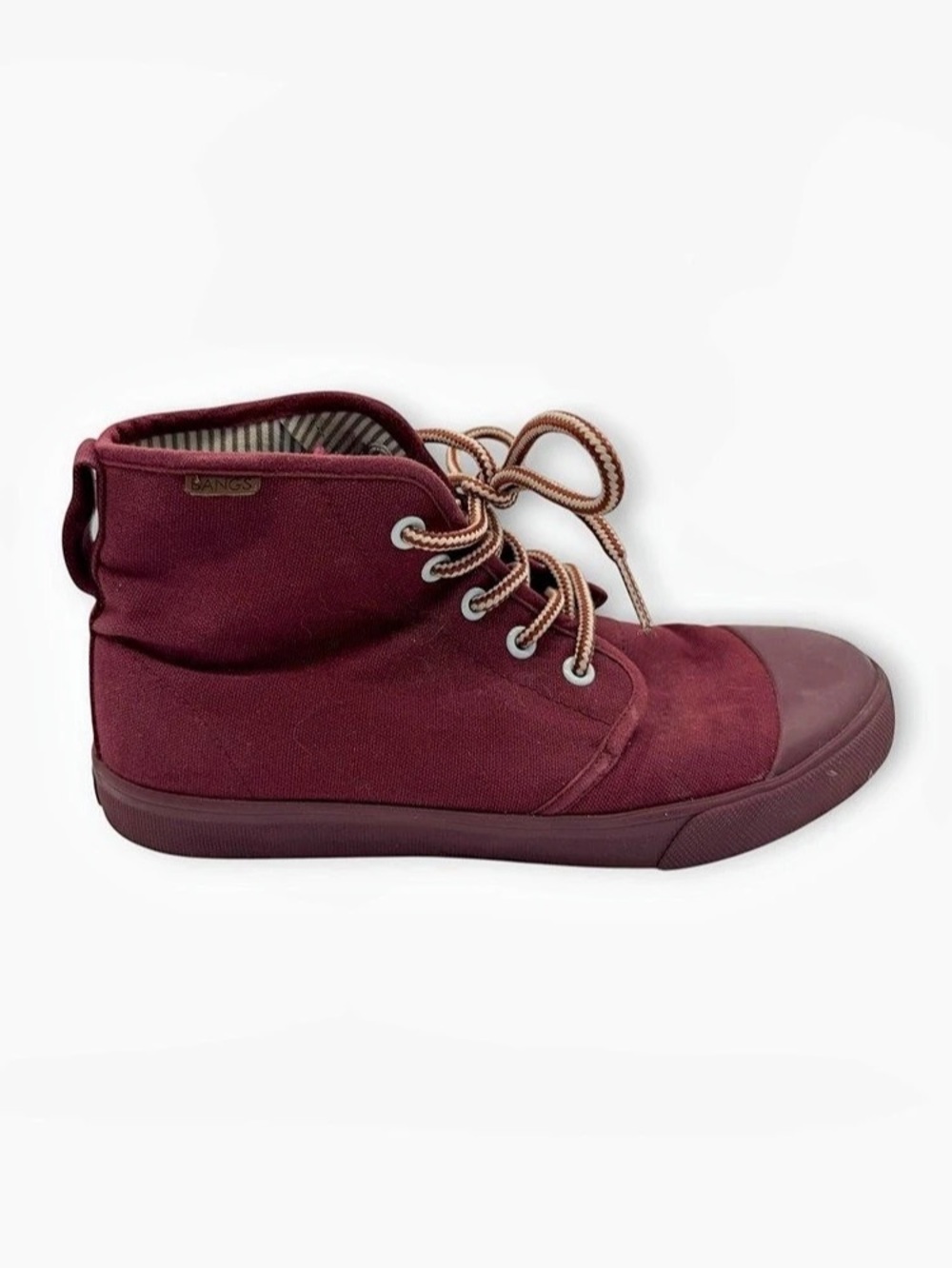 BANGS Shoes High Top Sneakers Women’s Size 8.5 Burgandy Nice!